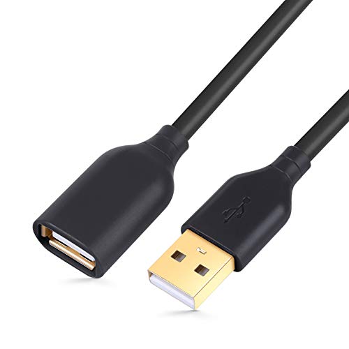 10ft Long USB Extension Cable Extender Cord - USB 2.0 Type A Male to A Female Cable with Gold-Plated Connector for Keyboard, Mouse, USB Flash Drive - Black - color: Black, size: 10 feet