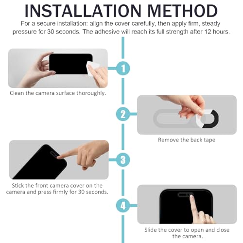 Front Camera Cover Compatible for Phone 17/17 Air/17 Pro/17 Pro Max -Camera Lens Protector, Easy Slide Security Cover, Privacy Slider Protects Your Phone Security-Black