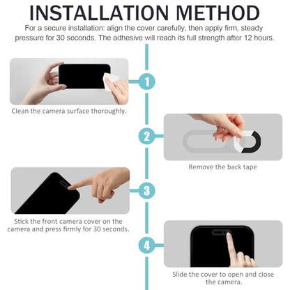 Front Camera Cover Compatible for Phone 17/17 Air/17 Pro/17 Pro Max -Camera Lens Protector, Easy Slide Security Cover, Privacy Slider Protects Your Phone Security-Black