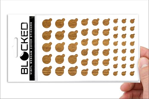 Rigid Series - 2X Thicker | Blocked Original Vinyl Webcam Cover Stickers | Restickable & Stackable Privacy Covers | for All Camera-endable Devices | 3-Sizes | 57 Tabbed Wood Grain Textured - color: 57 Tabbed Wood Grain Textured (2x Rigid Series)