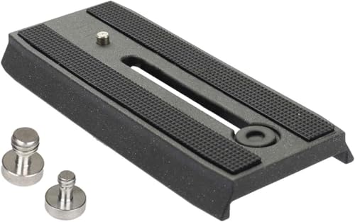 AVELLA Universal Sliding Quick Release Plate Replacement Camera Mount with 1/4 Inch and 3/8 Inch Mounting Screws for V501 V504Fluid Head，Length: 3.54 inches/9CM