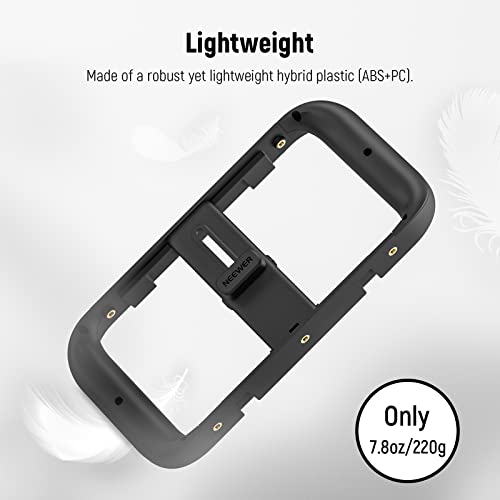NEEWER Mobile Phone Video Rig, Mobile Phone Grip Stabiliser Cage with Cold Shoe and 1/4 Inch Thread, Video Recording Film Rig, Compatible with iPhone 16 15 Pro Max Plus 14 13 Mini X XS Max XR - style: A104