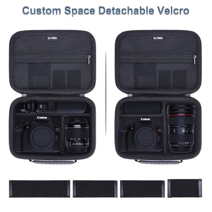 L LTGEM Hard Camera Case Compatible with Canon EOS Rebel T7, R50, R6 Mark II, R100, DSLR SLR Cameras, Lenses, and Tripods, Camera Travel Bag, Featuring 4 Dividers and a Shoulder Strap, Orange - color: Orange