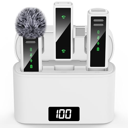 USB-C Wireless Microphone with Charging Case for iPhone 15/16/17 & Android