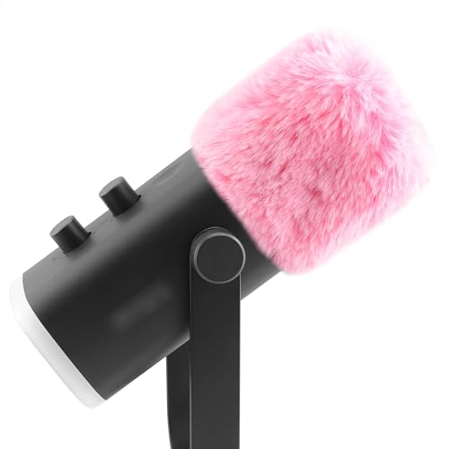 LEFXMOPHY Windscreen for FIFINE AM8 Microphone Replacement Pop filter, Pink Furry Wind Muff Deadcat Cover - color: PINK