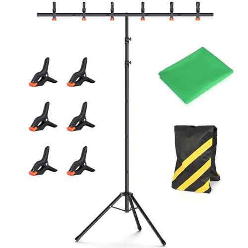 Forlogic Green Screen Backdrop Kit with Stand, 8x5.3ft Portable GreenScreen Background Stand for Streaming Video and Photography Shoots - size: 8*5.3FT