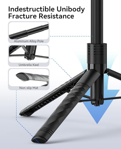 ORICO 69" Phone Tripod & Selfie Stick - 360° Rotatable Phone Holder for Multi-Angle Shooting, Wireless Remote, Extendable Stand for iPhone, Android, Camera, GoPro, Travel, Vlog, Recording - SPM175 - size: 69''