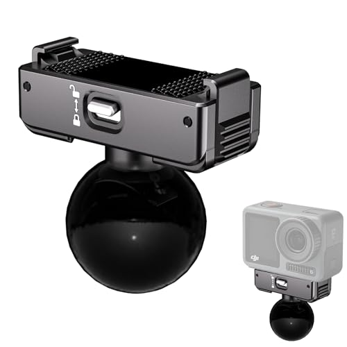 25mm Ball Head Magnetic Mount with Mechanical Lock for DJI Action 6/Osmo Nano, RAM B-Size Compatible, Aluminum Adapter for Motorcycle Handlebar, Fork Stem, Marine Rail Mounts