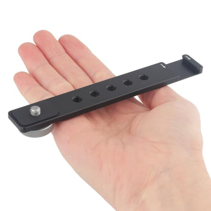 1/4 Cold Shoe Camera Extension Bracket for DJI Pocket 3, Hot Shoe Extension Camera Flash Bracket for Light, Mic, Compatible with Sony A6500 A6400 6300 6000, Aluminum-5.5" Long
