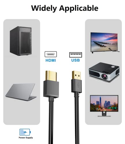 FAWETTY USB to HDMI Charger Cable Cord 3.3FT/1M USB to HDMI Adapter Cable for Mac iOS Windows 12/11/10/Vista/XP, HDTV, Satellite Box, Blu-Ray Player, etc