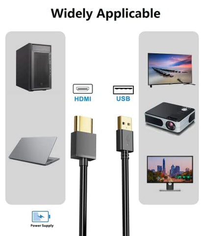 FAWETTY USB to HDMI Charger Cable Cord 3.3FT/1M USB to HDMI Adapter Cable for Mac iOS Windows 12/11/10/Vista/XP, HDTV, Satellite Box, Blu-Ray Player, etc