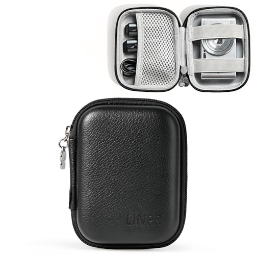 Digital Camera Case for CAMKORY, KODAK PIXPRO FZ45/FZ55, Canon IXUS 285 HS, Lecran, Small Travel Compact Camera Holder with Mesh Pocket for Accessories SD Card (Black) - color: Black