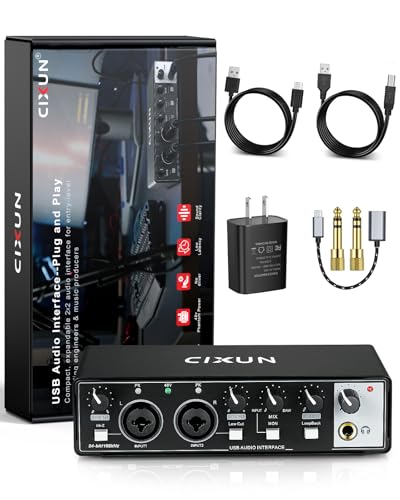 2x2 USB-C Audio Interface for PC/Mac Recording, 24-bit/192kHz, Dual TS/XLR Inputs, +48V Phantom Power, Studio/Podcast/Streaming (Matte Black) - color: Matte Black-002