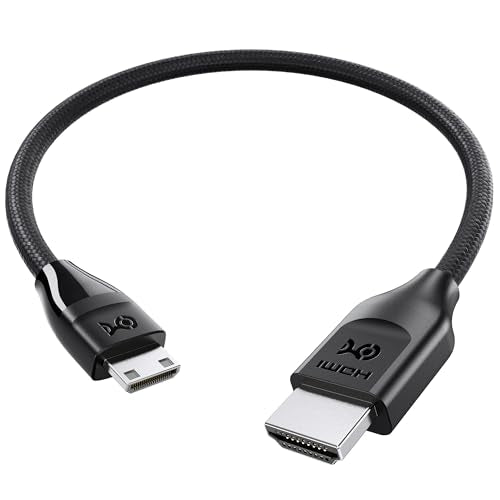 Cable Matters 48Gbps 8K Mini HDMI to HDMI 2.1 Cable - 1ft, Supports 8K@60Hz / 4K@240Hz with HDR, MiniHDMI Cable Works with DSLR Camera, Camcorder, Portable Screen/Monitor and Raspberry Pi Zero - size: 1 Foot