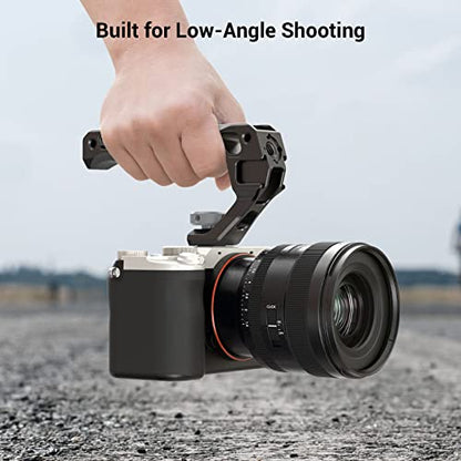 SmallRig Lightweight Top Handle, Grip for DSLR Camera Cage, Universal Handle with 5 Cold Shoe Adapters and Cold Shoe Base (Lite) - 3764