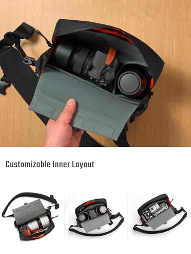 TACTICAL_GEEK TCM9 Backpack Insert Camera Organizer, Flexible Modular Storage for Photography Gear with Magnetic Flap, Foldable Hook Panel for Backpack Accessories Storage(Grey)