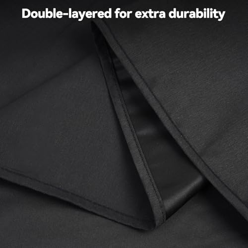 UTEBIT 6.5x10ft Black Photography Backdrops Non-Reflective Fabric Photography Backdrop Chroma Black Screen Sheet Polyester Wrinkle Resistance Curtain for Video Streaming Studio Portrait Shoots