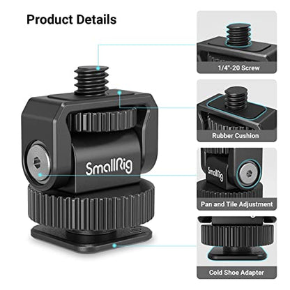 Bundle: SmallRig 1/4" Mini Ball Head Cold Shoe Mount Adapter with 1/4"-20 Thread 3577+ SMALLRIG Power Bank Holder with Cold Shoe Mount 4600