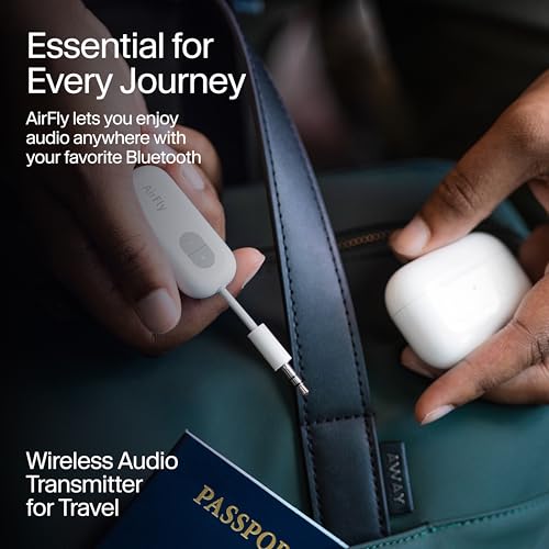 Twelve South AirFly SE, Bluetooth Wireless Audio Transmitter for AirPods/Wireless or Noise-Cancelling Headphones; Use with Any 3.5 mm Audio Jack on Airplanes, Gym Equipment or iPad/Tablets (Black) - color: Black, style: AirFly SE