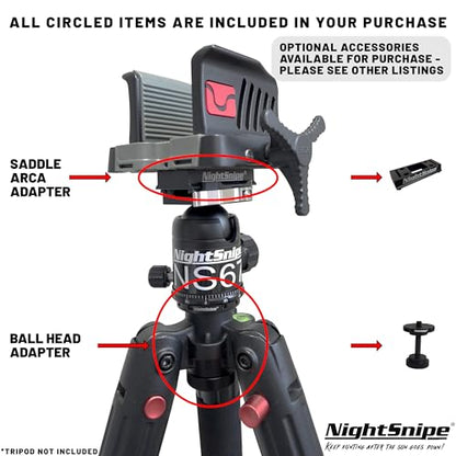 BOG DeathGrip Ball Head Conversion Kit | Ball Head Adapter + Arca-Swiss Saddle Mount | for use with BOG DeathGrip Tripod