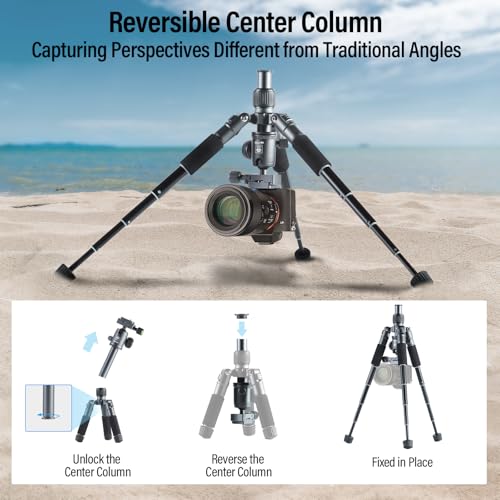 SIRUI Compact Mini Desktop Tripod, 20" Aluminum Portable Small Tabletop Tripod Stand with 360° Ball Head for DSLR, Camera, Phone, Loaded up to 17.64lbs, Phone Holder Included, AM-TT50 - style: AM-TT50