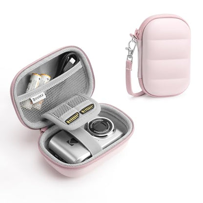 Digital Camera Case Compatible with CAMKORY DC403/ KODAK PIXPRO FZ55/ FZ45/ STUOGYUM DC402-AF, Small Hard Shell Bag with SD Card Storage for Travel (Pink) - color: Pink