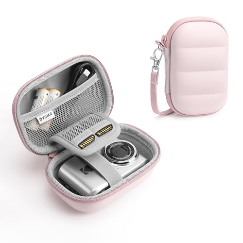 Digital Camera Case Compatible with CAMKORY DC403/ KODAK PIXPRO FZ55/ FZ45/ STUOGYUM DC402-AF, Small Hard Shell Bag with SD Card Storage for Travel (Pink) - color: Pink