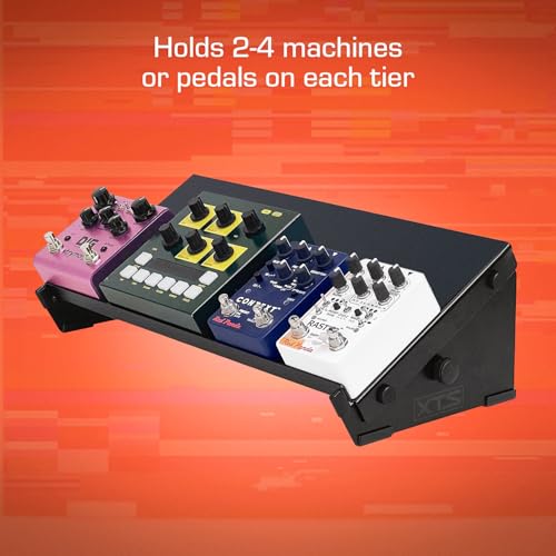 XTS Flex Stand, Desktop Stand with Tray for FX Pedals / Synths / Audio Interfaces / MIDI Controllers, Holds 2-4 Pedals or Machines, 17.7" Width, Fits Digitakt & Digitone / SP-404 MK2 / MPC One & more - size: Flex Stand