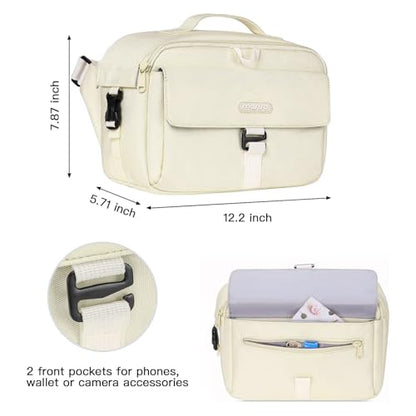 MOSISO Camera Shoulder Bag Case Crossbody Sling Purse, DSLR/SLR/Mirrorless Compact Padded Photography Handbag with Rain Cover Compatible with Canon/Nikon/Sony Cameras and Lenses, Beige - color: Beige