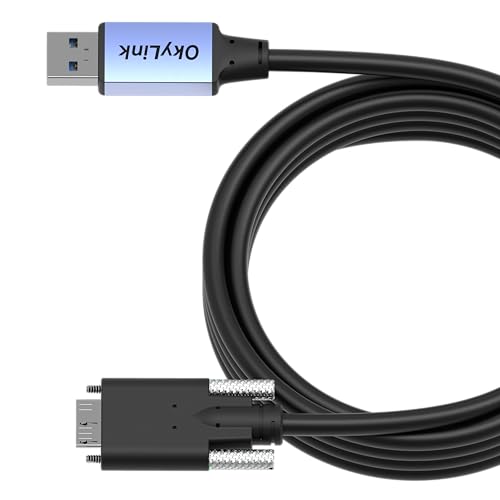 OkyLink USB 3.0 A to Micro-B Cable, 5Gbps, 10ft, Double Screw Lock | 3M, 3.2 Gen 1, Male to Male, for External Hard Drive HDD SSD - color: Screw USB3.0, size: 10ft (3m)