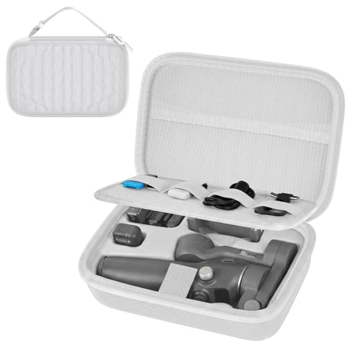 Hard Case for DJI Osmo Mobile 7/7P/8 Gimbal | Custom EVA Tray, Mesh Pocket for Cables and Clamps, Travel Storage for Vloggers, White - Case Only - color: White