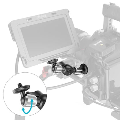 SMALLRIG 4.3" Mini Magic Arm, Compact Magic Arm for Monitors & LED Lights, 360° Ball Head Adjustment, 6.6lb Static Load, Aviation Aluminum with Safety Washer for Scratch Protection - 6509 - style: 1-Pack (4.3“)