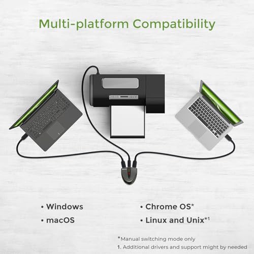 IOGEAR 2 Port USB 2.0 Switch - Auto Printer Switch - Manually or Auto Control - LEDs Indicate - Plug n Play - GUB231 - size: 2 Computer