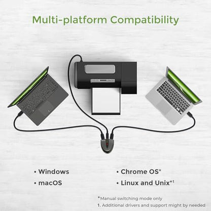 IOGEAR 2 Port USB 2.0 Switch - Auto Printer Switch - Manually or Auto Control - LEDs Indicate - Plug n Play - GUB231 - size: 2 Computer