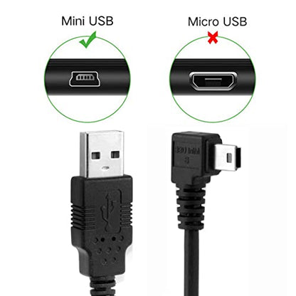 JSER Mini USB2.0 5Pin Type-B Male 90 Degree Right Angle to USB 2.0 Type-A Male Power Data Cable 480Mbps Compatible with Computer Camera Laptop Desktop MP3 MP4 (Right Angle 6ft/1.8m) - size: 1.8m, style: Right Angle