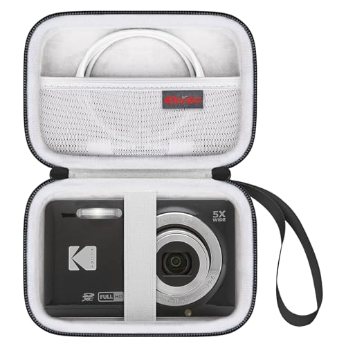 Elonbo Camera Carrying Case for KODAK PIXPRO FZ55 / FZ53 / FZ45 / FZ43 16MP Digital Camera, Vlogging Camera Storage Holder TTravel Bag, Mesh Bag Fits Batteries, Cable, Memory Card, Card Reader,Black - color: Black