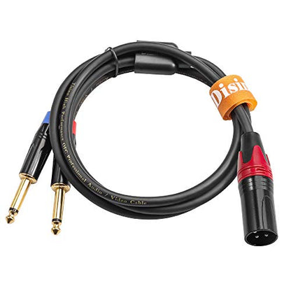 Dual 1/4 inch to XLR Male Y Splitter Cable,Male XLR to Dual 6.35mm TS Mono Plug Microphone Audio Converter Adapter - 6.6 feet - size: 6.6 Feet