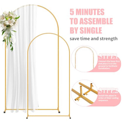 2 Pack Arch Backdrop Stand and Cover Set (7.2FT/6FT), Balloon Arch Stand, Metal Background Arch Stand, Backdrop Arch Frame, Wedding Arch for Backdrop (Pink Cover) - color: Arch with Pink Cover-(7.2FT/6FT)