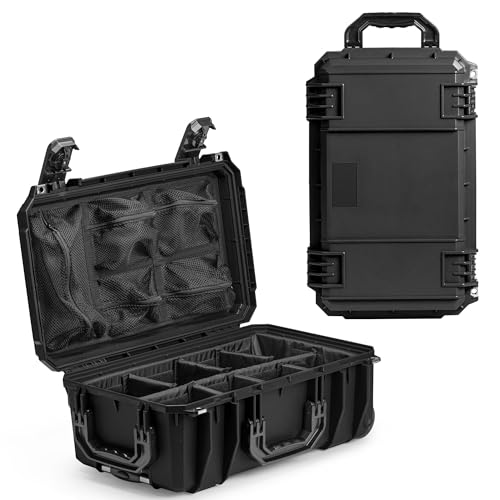 Seahorse 830 Professional Camera Case with Lid Organizer and Padded Dividers, TSA Approved, MIL‑Spec, IP67 Waterproof, USA Made for Photographers and Travel Enthusiasts - color: Black, size: 830, style: Padded Dividers W/ Lid Organizer