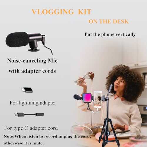 Vlogging kit for iPhone, YouTube Starter Kit | with mic and light