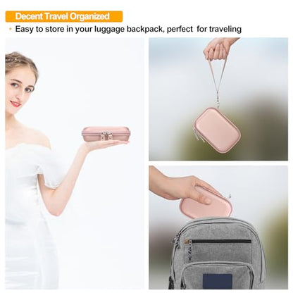 Elonbo Camera Carrying Case for KODAK PIXPRO FZ55/ FZ53/ FZ45/ FZ43 16MP Digital Camera, Vlogging Camera Storage Holder Travel Bag, Mesh Bag Fits Batteries, Cable, Memory Card, Card Reader,Rose Gold - color: Rose Gold+Inside Rose Gold