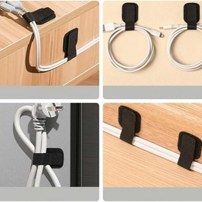 20PCS Cable Management Clips, Reusable Cable Management Organizer, Organizer in Home, Office, Kitchen, School - color: Black