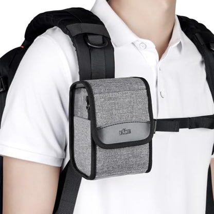 Compact Camera Case for Lumix L10 Fuji X100VI X-T30 II +13-33mm lens | Fits for X-T30 II +13-33mm A6600/Nikon Z30+ 16-50mm lens. Soft lining. Front+side pockets. shoulder strap,Anti Scratch - color: Compact Camera Case Gray