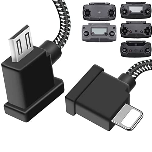 DJI 1FT 90 Degree USB Micro to iOS Remote Controller Cable for Mavic Mini, Mini SE, Pro, Spark, Air, Phone/Tablet Data OTG Cord Accessories - style: Micro to IOS