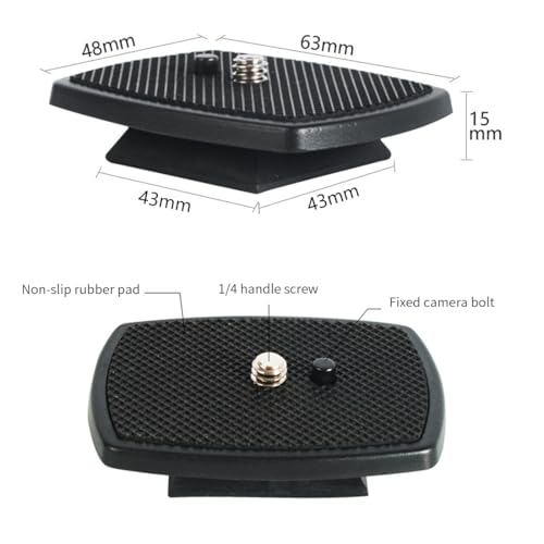 2 Pack Quick Release Plate Camera Tripod Adapter Compatible with 60" Tripod, Weifeng, Yunteng VCT668 ST666 690 (5pcs 1.69 * 1.69Inch/43 * 43mm) - color: 5pcs 1.69*1.69Inch/43*43mm