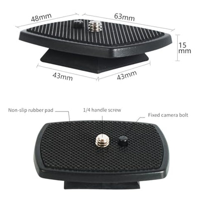 2 Pack Quick Release Plate Camera Tripod Adapter Compatible with 60" Tripod, Weifeng, Yunteng VCT668 ST666 690 (5pcs 1.69 * 1.69Inch/43 * 43mm) - color: 5pcs 1.69*1.69Inch/43*43mm
