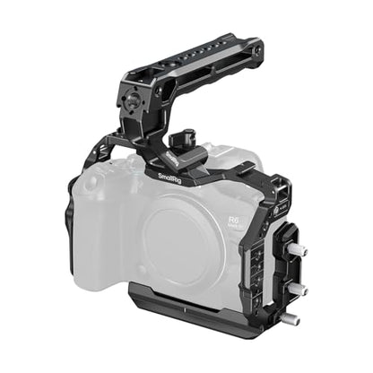 SmallRig Camera Cage Kit for Canon R6 Mark III with Top Handle and Cable Clamp, HawkLock NATO Rails, Quick Release Plate for Arca, Compatible with DJI RS 3 / RS 3 Pro/RS 4 / RS 4 Pro-5955 - style: Cage with top handle