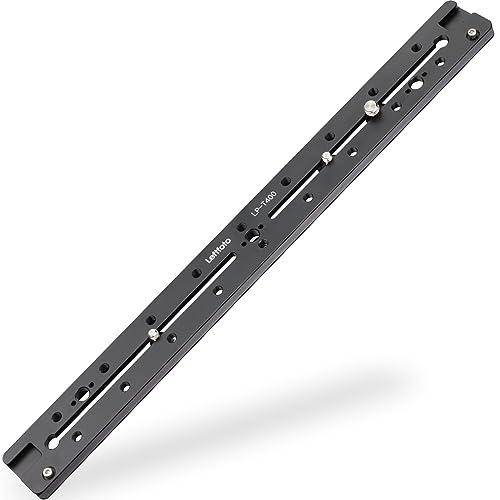 LEFTFOTO 400mm Lengthened Quick Release Double Dovetail Slide Rail Universal QR Plate, with ARRI Locating Hole, 1/4" & 3/8" Threads, Cold Shoe - for DSLR Camera Tripod Ballhead - size: 400mm