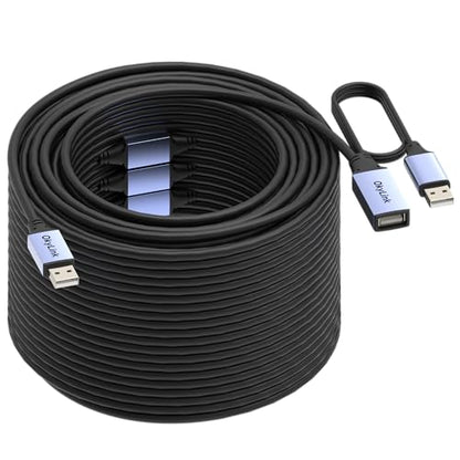 OkyLink Active USB 2.0 Extension Cable A to A, Male to Female 160ft(50M) | 480Mbps Signal booster cord, compatible with printer, mouse, keyboard, scanner, camera - size: 160ft (50m)