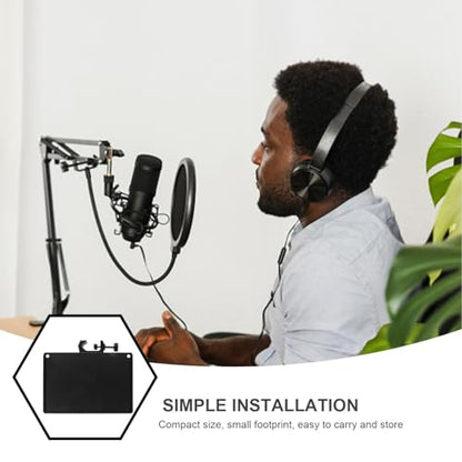 Adjustable Instrument Performance Stand Tray with Space Saving Plastic Sound Card Slot, Desktop Microphone Stand Accessory for Small Areas and Live Broadcasts